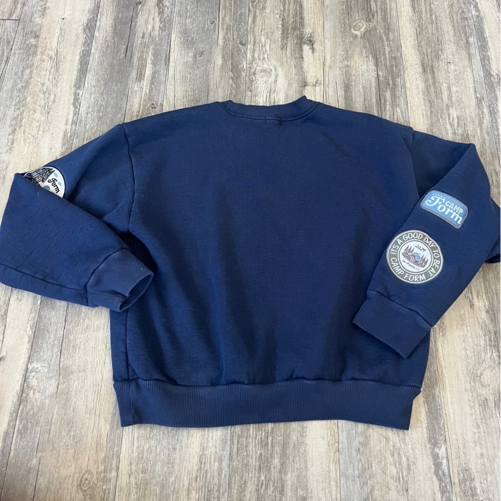 Form “Camp Form” 100% Cotton Navy Pullover Sweater - Picture 7 of 9